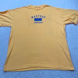 Vintage AmeriTees Martha's Vineyard T-Shirt Mens XX-Large Yellow Graphic